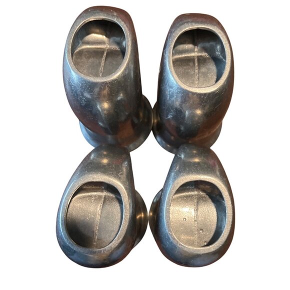 Vintage 80's Wilton Armetale Pewter French Horn Stein/Tankard/Mug Set of 4 - Picture 4 of 7